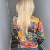 Charcoal Gold Crew Neck Top