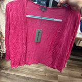 Pink Crinkle Cardigan