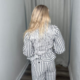 Vertical Striped Smocked Top