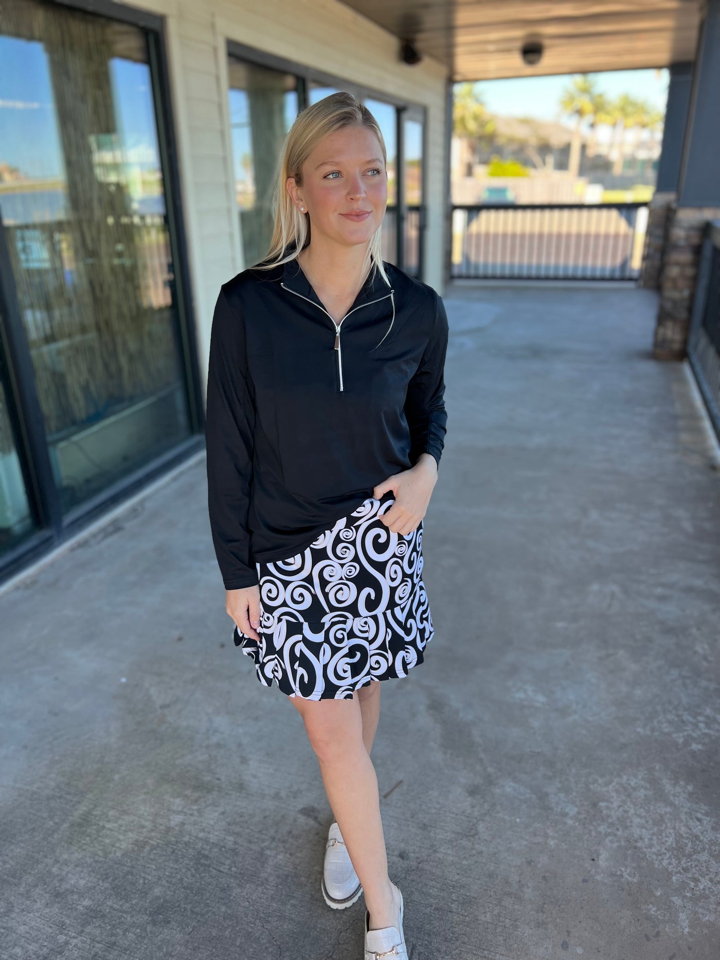 Swirls Neutral Flounce Skort