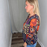 Orange Multi Reversible Vneck Top