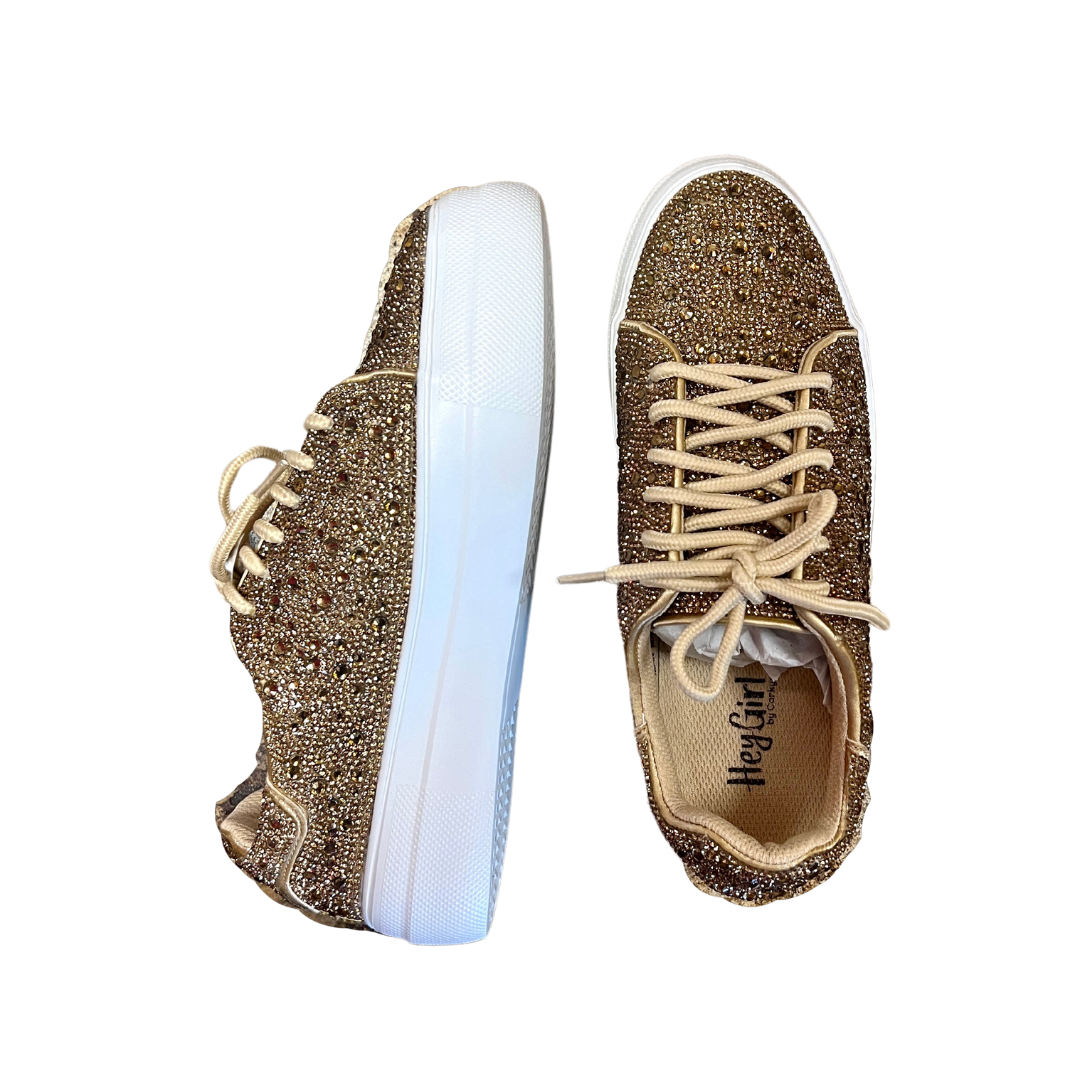 Bedazzle Gold Rhinestone Sneaker