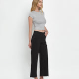 BLK HIGH RISE WIDE JEAN