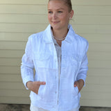 White Metallic Travel Jacket