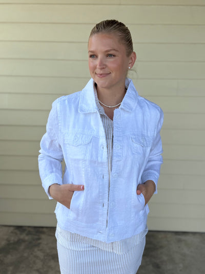 White Metallic Travel Jacket