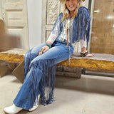 Denim Fringe Collar