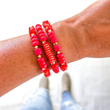 Red Game Day Bracelets &  Necklaces: MATTE RED FLAT TWISTED CUFF
