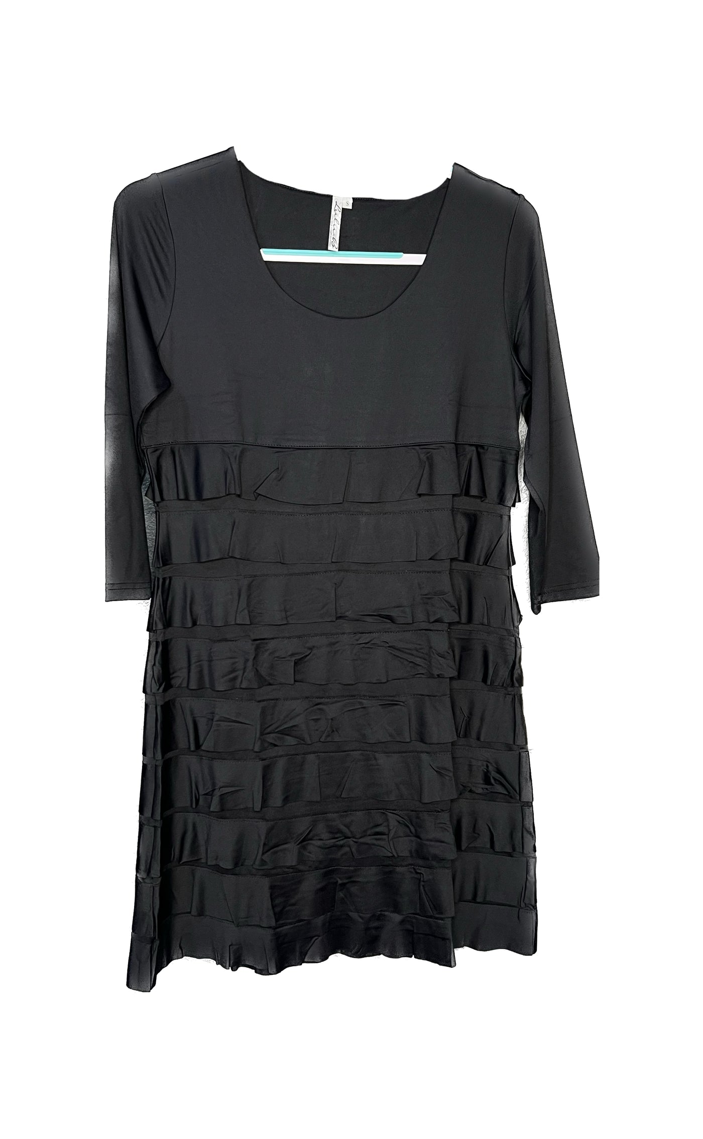 Black 3/4 Sleeve ChaCha Dress