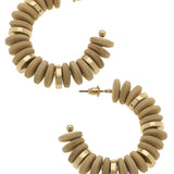Channing Wood Layered Hoop Earrings in Natural
