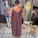 Elegant Stripped Purple Dress