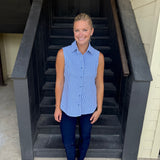 Blue & White Striped Button Up