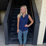 Ginham Navy Capri Leggings