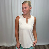 Stone SlvLess Keyhole Top