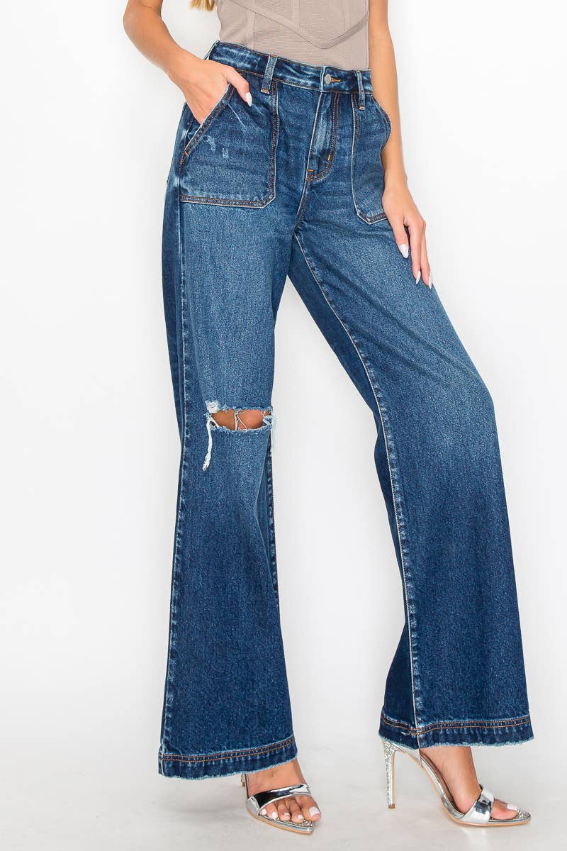 ULTRA HIGH RISE RELAXED FLARE JEANS: 15/31