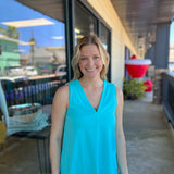 Seaglass Aqua V-Neck Tank