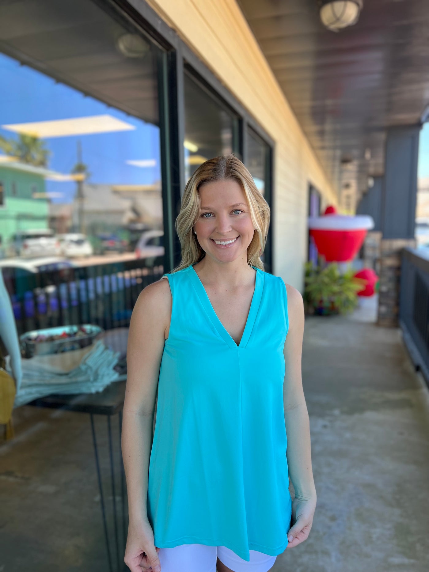 Seaglass Aqua Sleeveless Tank