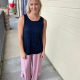 Navy Sleeveless Top