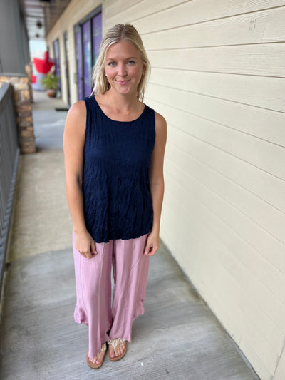 Navy Sleeveless Top