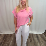 White Airflow Pants W Button Detail