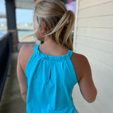 Clear Turquoise Halter Top