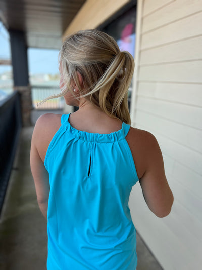 Clear Turquoise Halter Top