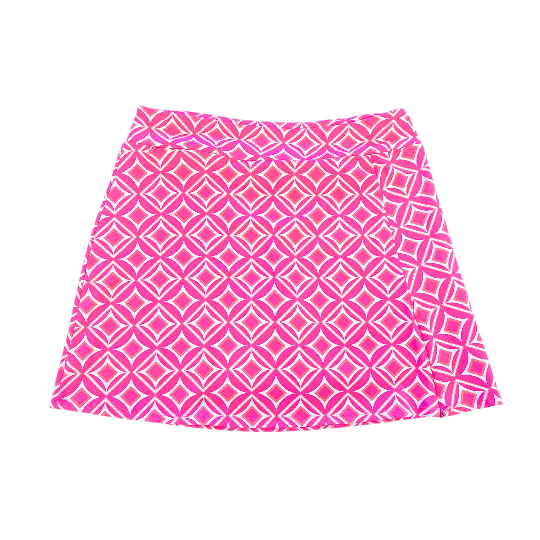 Pink Pattern Zip Skort