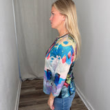 Slub Knit Button Detail Multi Top