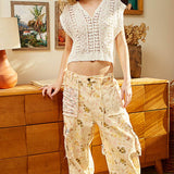 Floral print cargo pants