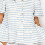 Sky blue Summer Peplum Jacket