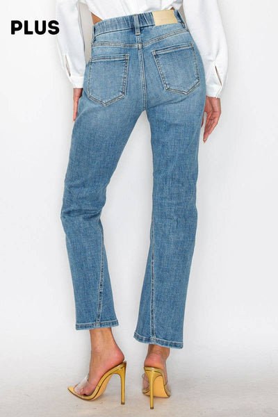PLUS - TUMMY CONTROL HIGH RISE STRAIGHT JEANS: 18 (33)