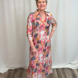 Coastal Pink Painted Shirt Dress