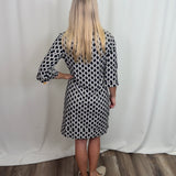Geometric Link Black & Stone Travel Dress
