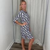Geo Circles Navy Travel Dress