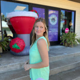 Clear Lime Sleeveless Keyhole Top