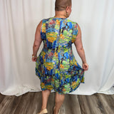 Green Crinkle Stitch Tank Dress