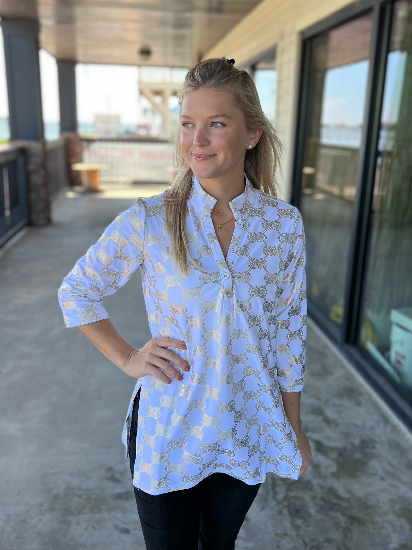 White Medallion Travel Tunic
