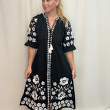 Vati Black Embroidered Dress