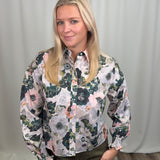 White Multi Long Sleeve Short Shirt