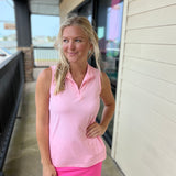 Sea Glass Pink Zip Tank