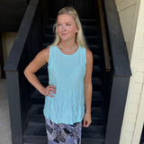 Blue Crushed Tank Top