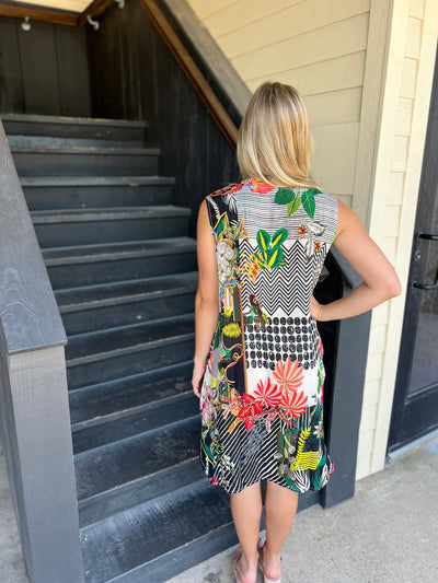 Black Sleeveless Silk Dress