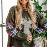 Green Christmas Reindeer Sweater