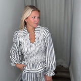 Vertical Striped Smocked Top