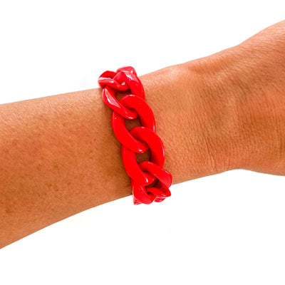 Red Game Day Bracelets &  Necklaces: MATTE RED FLAT TWISTED CUFF