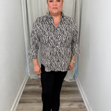 Zebra Neutral Button Up Shirt