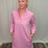 Pink & White Geo Lattice Dress