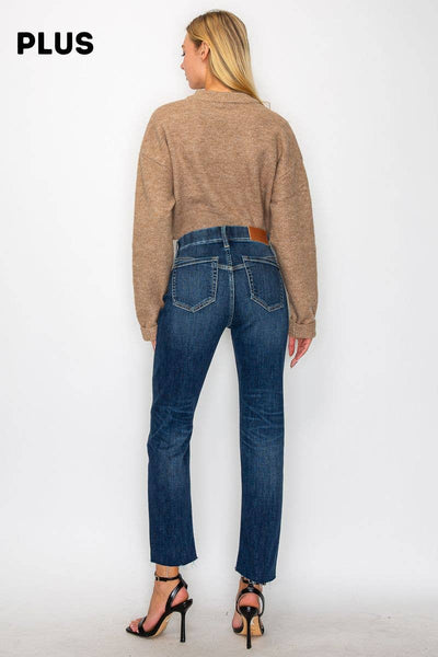 PLUS - TUMMY CONTROL HIGH RISE STRAIGHT JEANS: 16 (32)