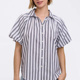 Striped Puff Sleeve Shirt