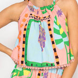 Tropical Cotton Top & Shorts Set