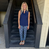 Ginham Navy Capri Leggings